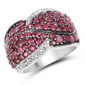 3.06 Carat Genuine Ruby & White Topaz .925 Sterling Silver Ring by Bids.com