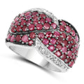 3.06 Carat Genuine Ruby & White Topaz .925 Sterling Silver Ring by Bids.com