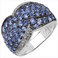 2.50 Carat Genuine Tanzanite & White Topaz .925 Sterling Silver Ring by Bids.com