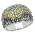 3.60 Carat Genuine Multi Sapphire .925 Sterling Silver Ring by Bids.com