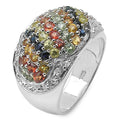 2.75 Carat Genuine Multi Sapphire .925 Sterling Silver Ring by Bids.com