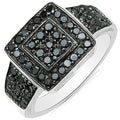 0.77 Carat Genuine Black Diamond .925 Sterling Silver Ring by Bids.com