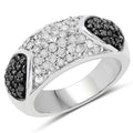 0.99 Carat Genuine Black Diamond and White Diamond .925 Sterling Silver Ring by Bids.com