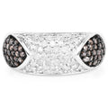 0.94 Carat Genuine Champagne Diamond and White Diamond .925 Sterling Silver Ring by Bids.com