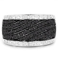 0.79 Carat Genuine Black Diamond and White Diamond .925 Sterling Silver Ring by Bids.com