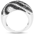 1.26 Carat Genuine Black Diamond and White Diamond .925 Sterling Silver Ring by Bids.com