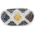 0.61 Carat Genuine Multi Diamond .925 Sterling Silver Ring by Bids.com