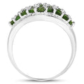 2.41 Carat Genuine Chrome Diopside and White Topaz .925 Sterling Silver Ring by Bids.com