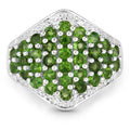 2.41 Carat Genuine Chrome Diopside and White Topaz .925 Sterling Silver Ring by Bids.com