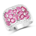 3.04 Carat Genuine Ruby & White Topaz .925 Sterling Silver Ring by Bids.com