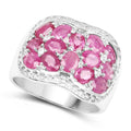 3.04 Carat Genuine Ruby & White Topaz .925 Sterling Silver Ring by Bids.com