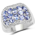 2.62 Carat Genuine Tanzanite and White Topaz .925 Sterling Silver Ring by Bids.com