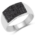 0.43 Carat Genuine Black Diamond .925 Sterling Silver Ring by Bids.com