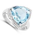 8.30 Carat Genuine Blue Topaz & White Diamond .925 Sterling Silver Ring by Bids.com