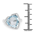 8.30 Carat Genuine Blue Topaz & White Diamond .925 Sterling Silver Ring by Bids.com