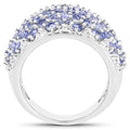 3.01 Carat Genuine Tanzanite and White Diamond .925 Sterling Silver Ring by Bids.com