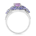 2.88 Carat Genuine Amethyst, Tanzanite & White Topaz .925 Sterling Silver Ring by Bids.com