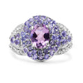 2.88 Carat Genuine Amethyst, Tanzanite & White Topaz .925 Sterling Silver Ring by Bids.com
