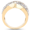 14K Yellow Gold Plated 1.58 Carat Genuine Black Diamond, White Diamond & Yellow Diamond .925 Sterling Silver Ring by Bids.com