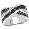 1.57 Carat Genuine Blue Diamond, White Diamond & Black Diamond .925 Sterling Silver Ring by Bids.com