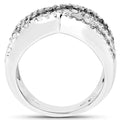 1.57 Carat Genuine Blue Diamond, White Diamond & Black Diamond .925 Sterling Silver Ring by Bids.com