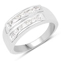 0.70 Carat Genuine White Sapphire .925 Sterling Silver Ring by Bids.com