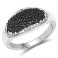 0.46 Carat Genuine Black Diamond and White Diamond .925 Sterling Silver Ring by Bids.com