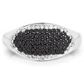 0.46 Carat Genuine Black Diamond and White Diamond .925 Sterling Silver Ring by Bids.com