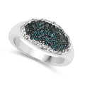 0.45 Carat Genuine Blue Diamond and White Diamond .925 Sterling Silver Ring by Bids.com