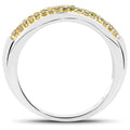 0.43 Carat Genuine Green Diamond and Yellow Diamond .925 Sterling Silver Ring by Bids.com