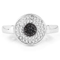 0.20 Carat Genuine Black Diamond and White Diamond .925 Sterling Silver Ring by Bids.com