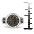 0.44 Carat Genuine Champagne Diamond and White Diamond .925 Sterling Silver Ring by Bids.com