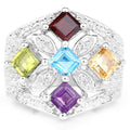 1.67 Carat Genuine Multi Stone .925 Sterling Silver Ring by Bids.com