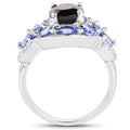 4.20 Carat Genuine Garnet, Tanzanite & White Topaz .925 Sterling Silver Ring by Bids.com