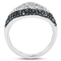0.50 Carat Genuine Blue Diamond and White Diamond .925 Sterling Silver Ring by Bids.com
