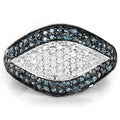 0.50 Carat Genuine Blue Diamond and White Diamond .925 Sterling Silver Ring by Bids.com