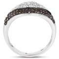 0.50 Carat Genuine Champagne Diamond and White Diamond .925 Sterling Silver Ring by Bids.com