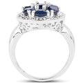 2.10 Carat Genuine Blue Sapphire .925 Sterling Silver Ring by Bids.com