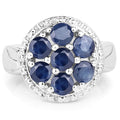 2.10 Carat Genuine Blue Sapphire .925 Sterling Silver Ring by Bids.com