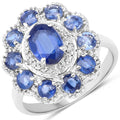 2.47 Carat Genuine Kyanite & White Topaz .925 Sterling Silver Ring by Bids.com