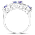1.09 Carat Genuine Tanzanite and White Diamond .925 Sterling Silver Ring by Bids.com