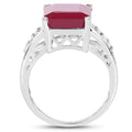 7.26 Carat Glass Filled Ruby and White Topaz .925 Sterling Silver Ring by Bids.com