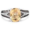2.79 Carat Genuine Citrine, Champagne Diamond & White Diamond .925 Sterling Silver Ring by Bids.com