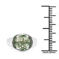 3.95 Carat Genuine Green Amethyst and Green Diamond .925 Sterling Silver Ring by Bids.com