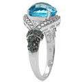 4.96 Carat Genuine Blue Topaz, Blue Diamond & White Diamond .925 Sterling Silver Ring by Bids.com