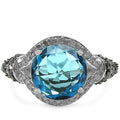 4.96 Carat Genuine Blue Topaz, Blue Diamond & White Diamond .925 Sterling Silver Ring by Bids.com