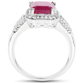 4.55 Carat Glass Filled Ruby and White Topaz .925 Sterling Silver Ring by Bids.com