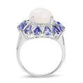 4.25 Carat Genuine Opal, Tanzanite & White Topaz .925 Sterling Silver Ring by Bids.com