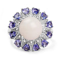 4.25 Carat Genuine Opal, Tanzanite & White Topaz .925 Sterling Silver Ring by Bids.com