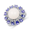 4.25 Carat Genuine Opal, Tanzanite & White Topaz .925 Sterling Silver Ring by Bids.com